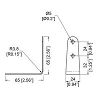 Penn Elcom B1115z overzethoek, 63x24mm