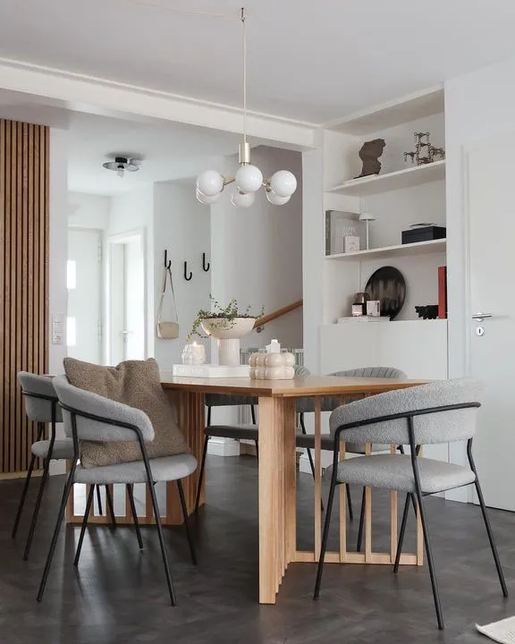 Set van 2 eetkamerstoelen MARIPOSA Bouclé Grijs
