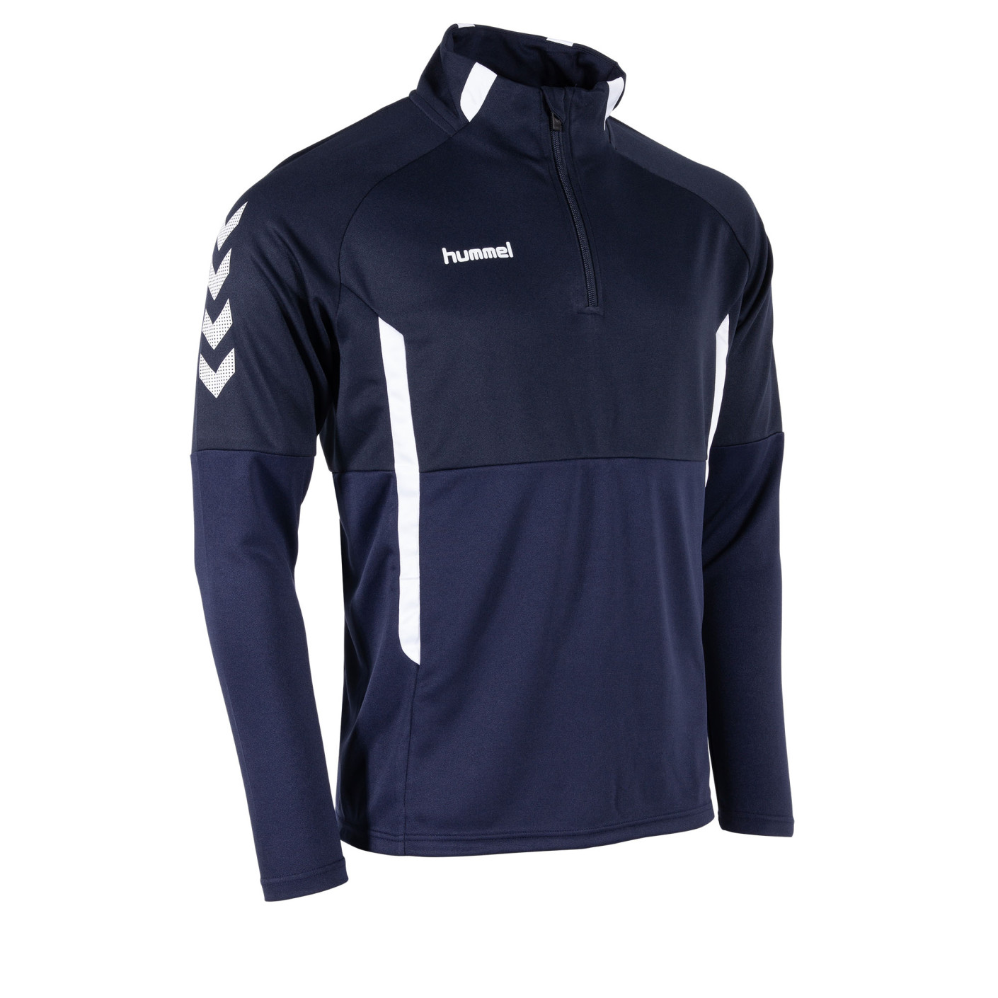 Hummel Authentic 1/4-Zip Trainingstrui Kids Donkerblauw Wit