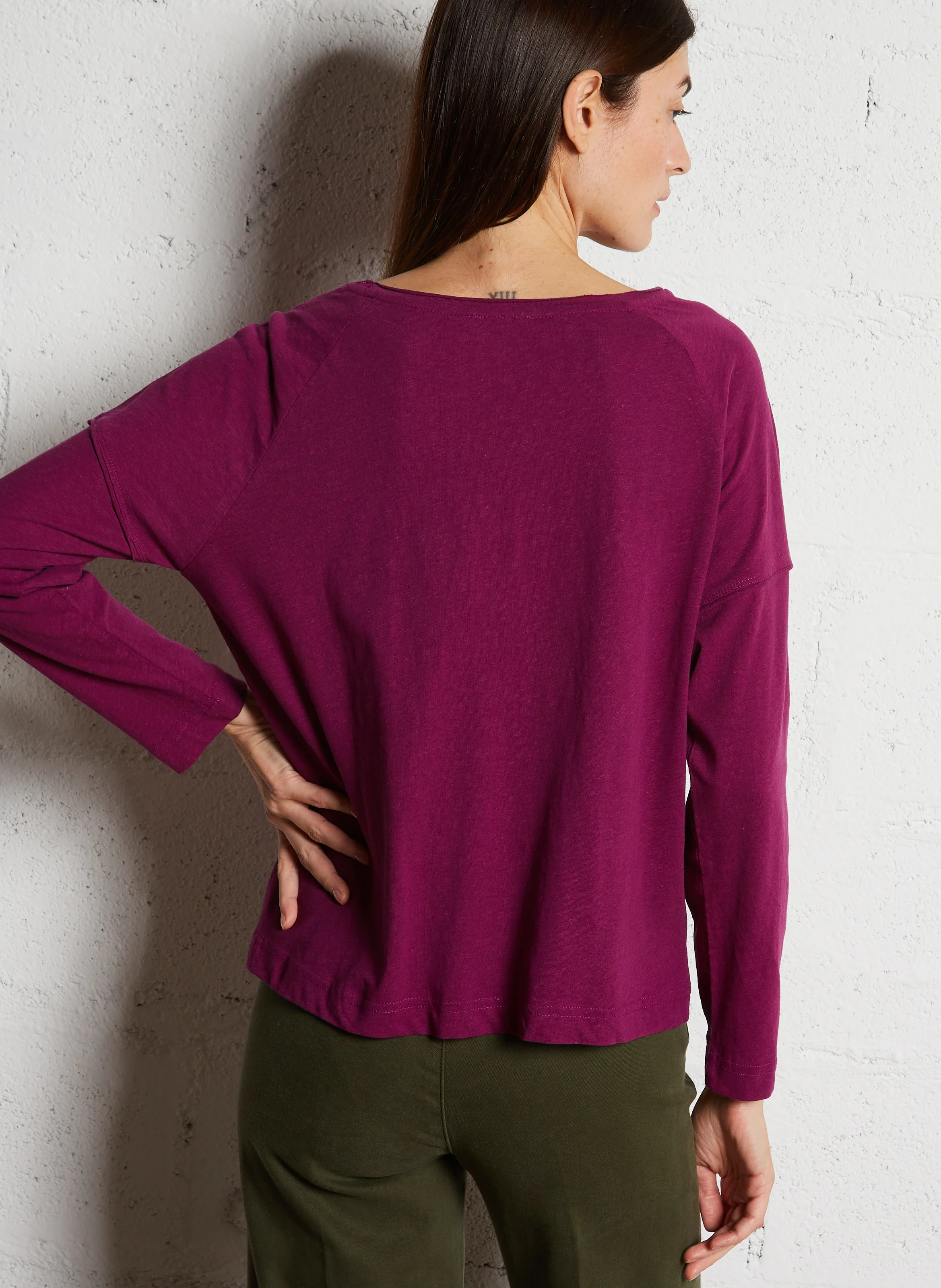 DAKOTA - Tee-shirt col bateau en coton mélangé | Rose