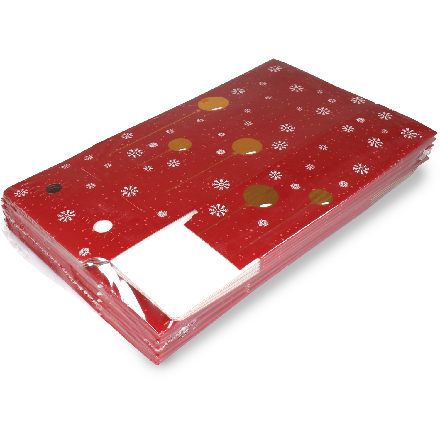 Flesdoos, Wonderful Time, karton + PP, 2 flessen, 191x95x330mm, Kerstmis, rood