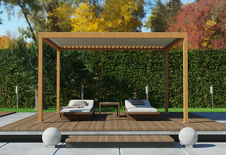 Pergola manuelle bioclimatique autoportante aluminium Salto 4,21 x 3,08 m
