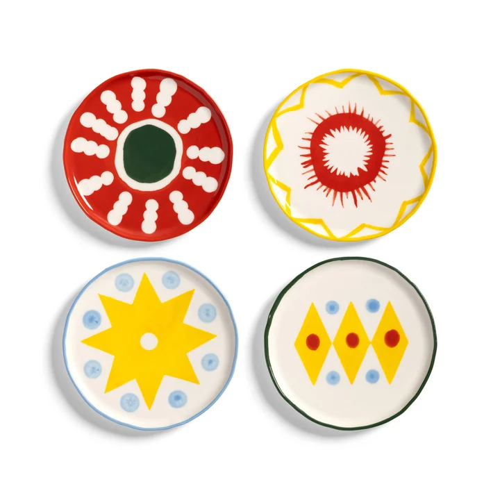 &klevering - Festivo Teller, Ø 13 cm, mehrfarbig (4er-Set)