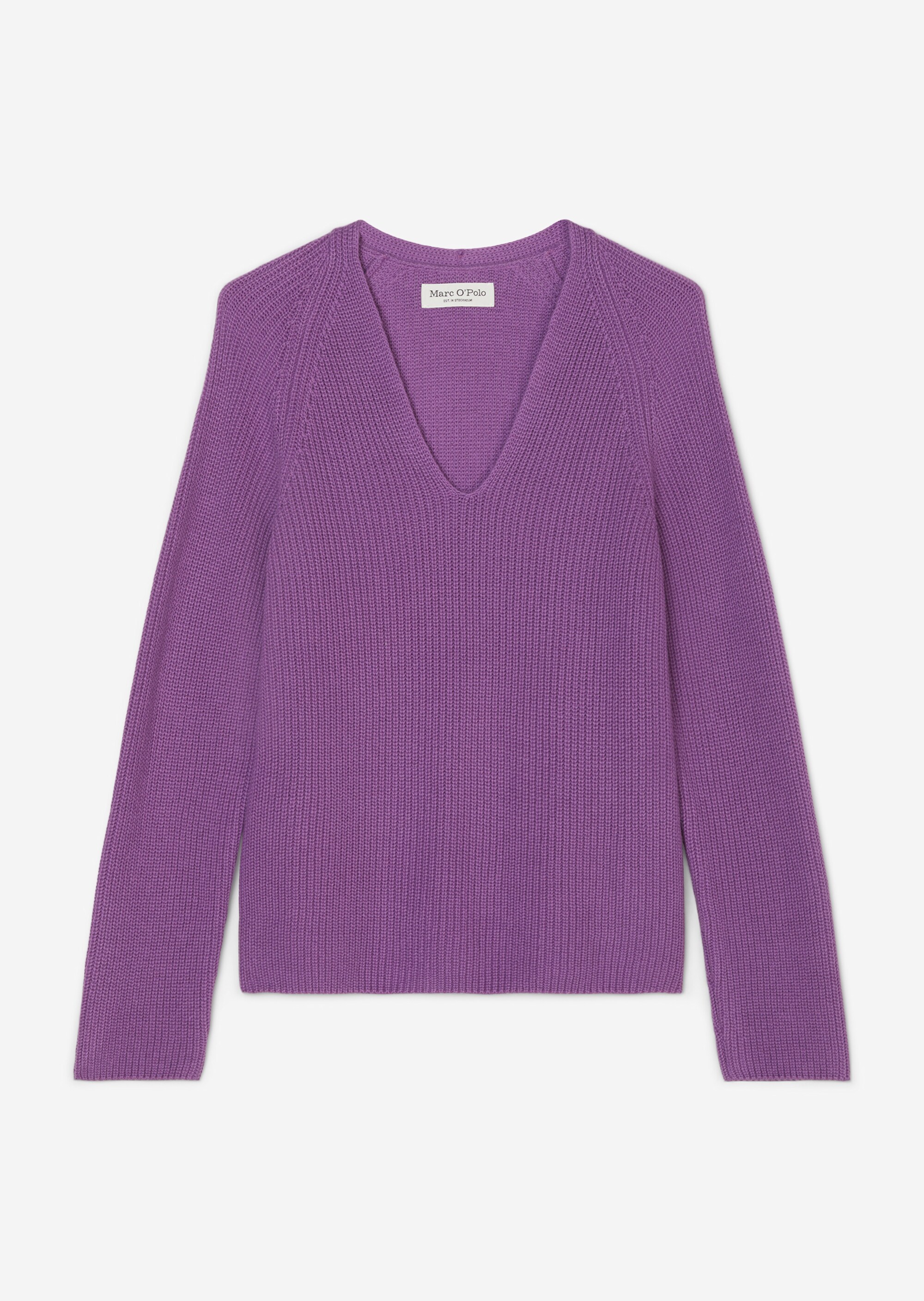 V-Neck-Strickpullover relaxed aus softem Baumwoll-Garn