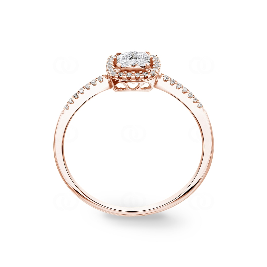 0.21 Karat Diamantring 750/18 K Roségold