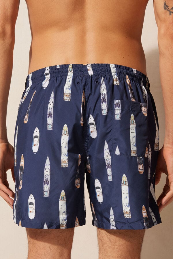 Maiô boxer com estampa de barco