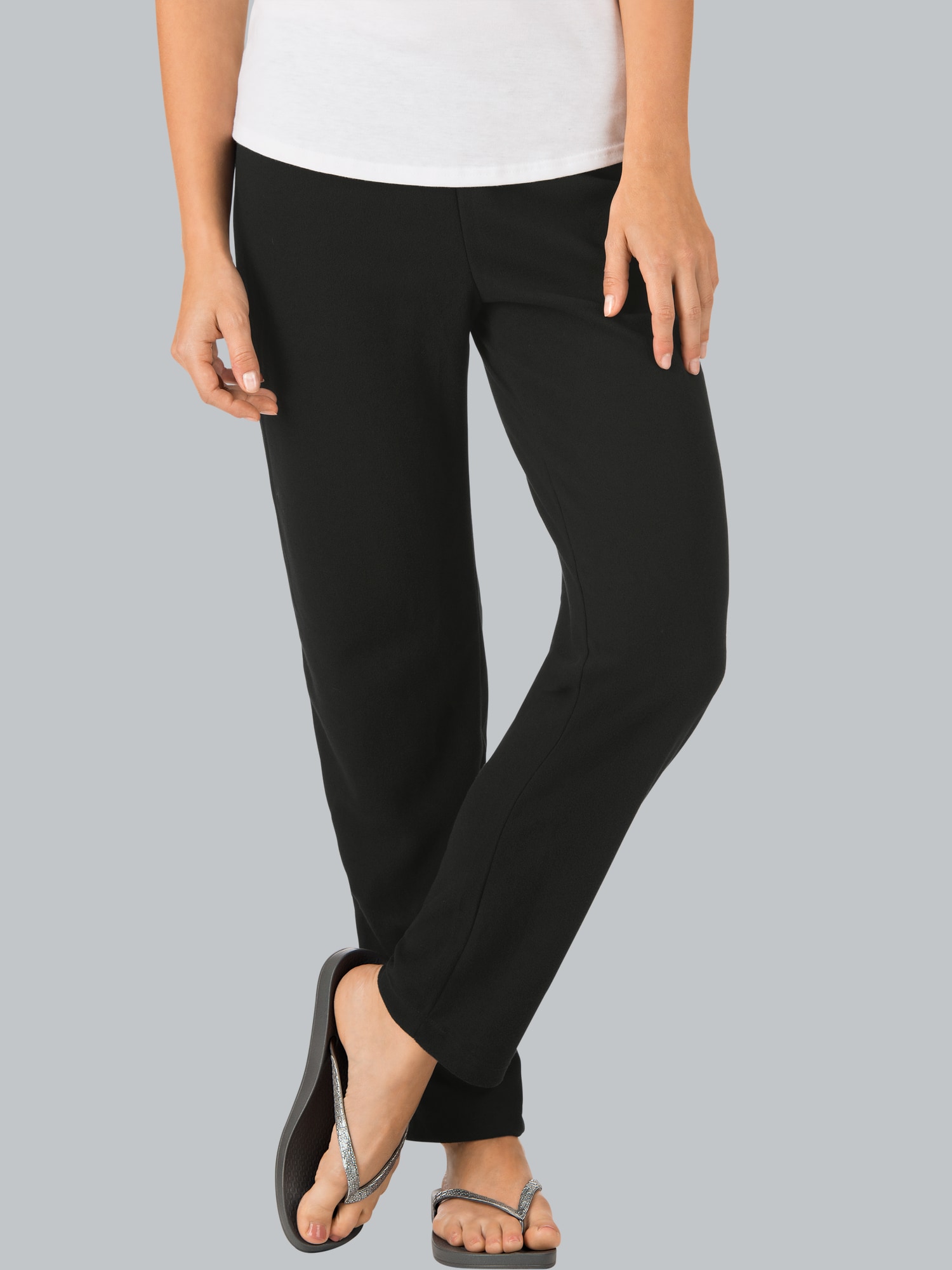 Leichte Fleece-Freizeithose Schwarz