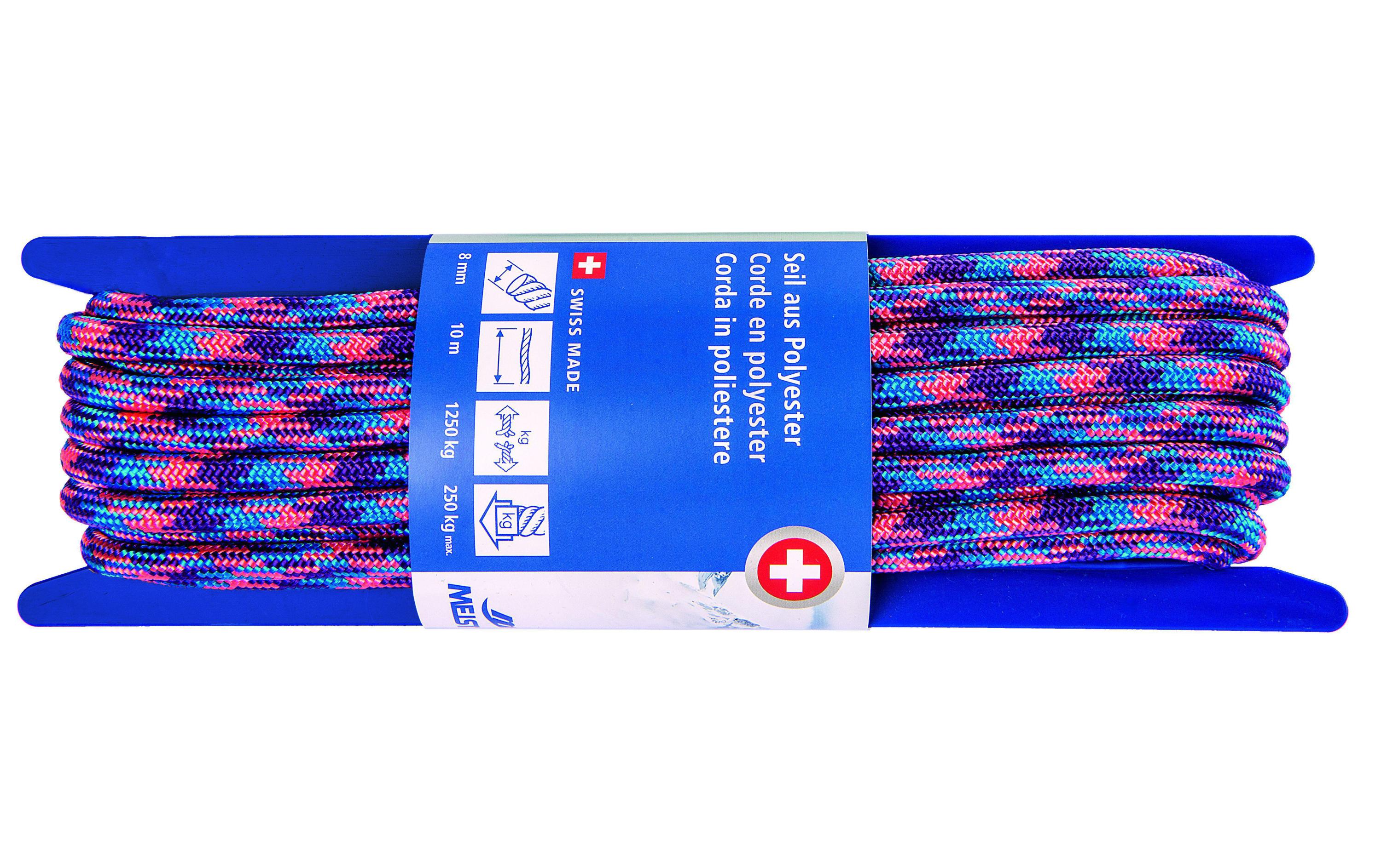 Polyesterseil Ø 8 mm, 10 m, 1250 kg, Pink-ViolettPolyesterseil RACING 32-fach geflochten