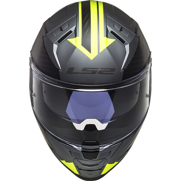 LS2 - Casque FF811 Vector II Splitter Titanium mat / Jaune fluo
