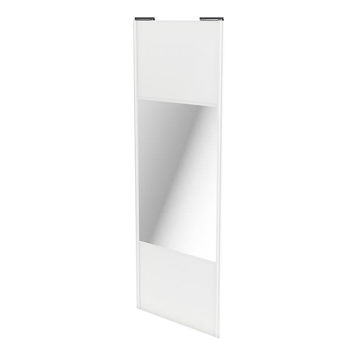 Porte de placard coulissante avec miroir blanc profil blanc GoodHome Arius H. 248,5 x L. 92.2 cm + amortisseurs