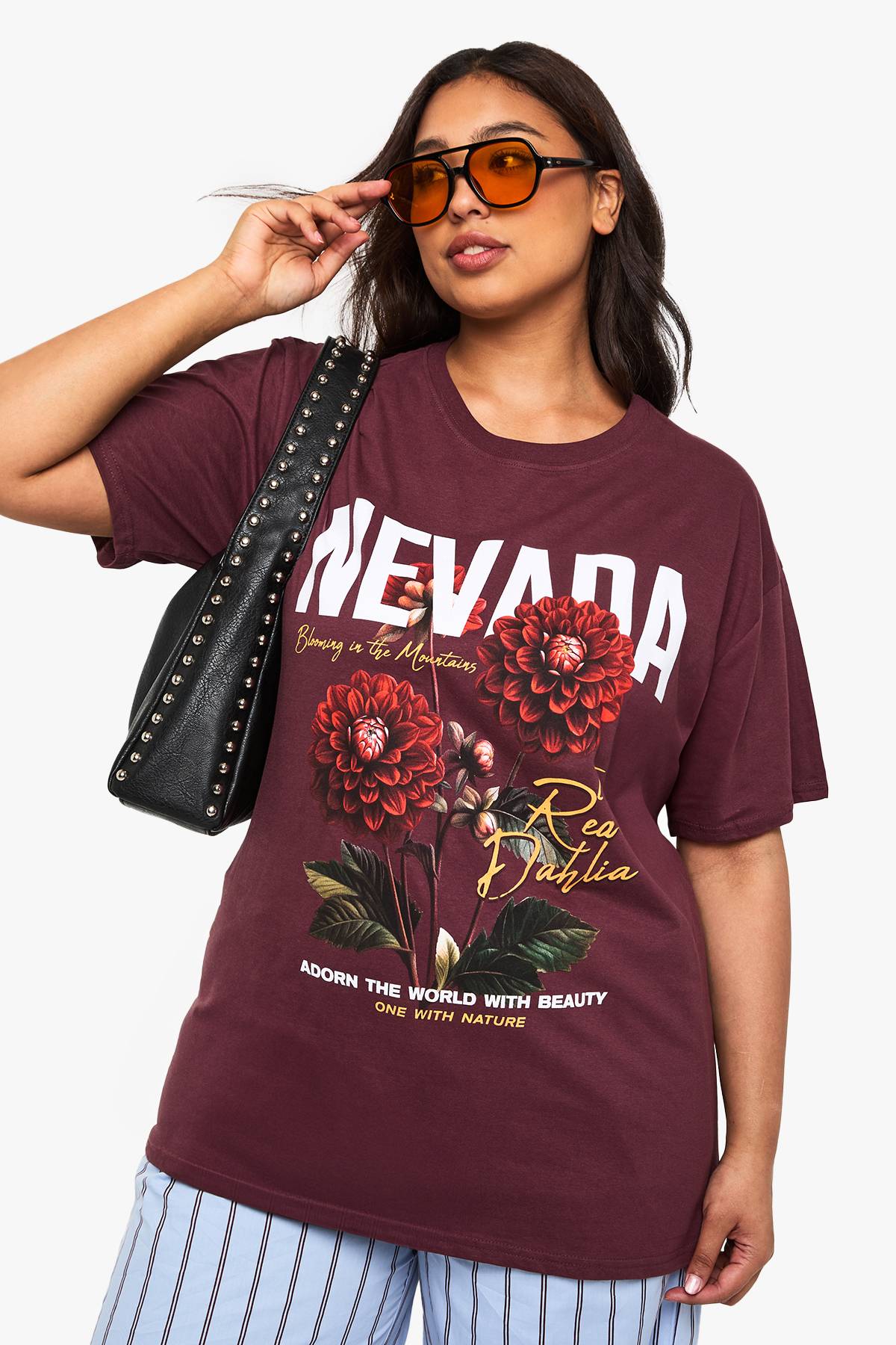 boohoo T-shirt imprimé Plus Nevada Red Dahlias