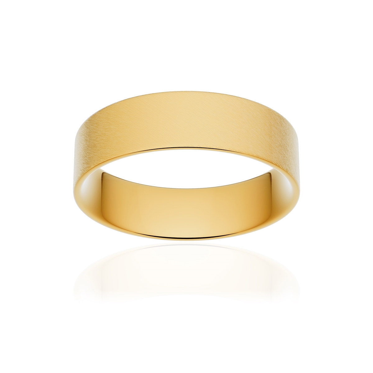 Alliance or 375 jaune givré ruban plat confort 5,5mm