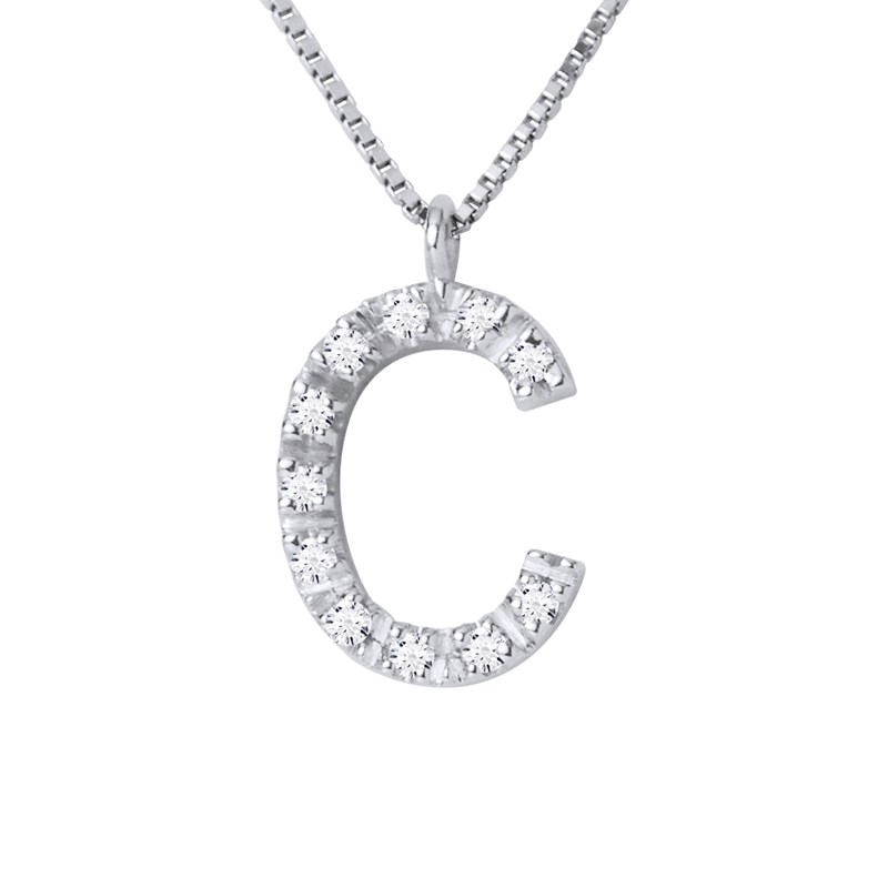 Collier ALPHABET Diamants 0,06 Cts  LETTRE 