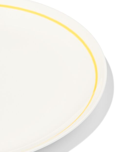 assiette plate Ø26cm - new bone blanc et jaune - vaisselle dépareillée