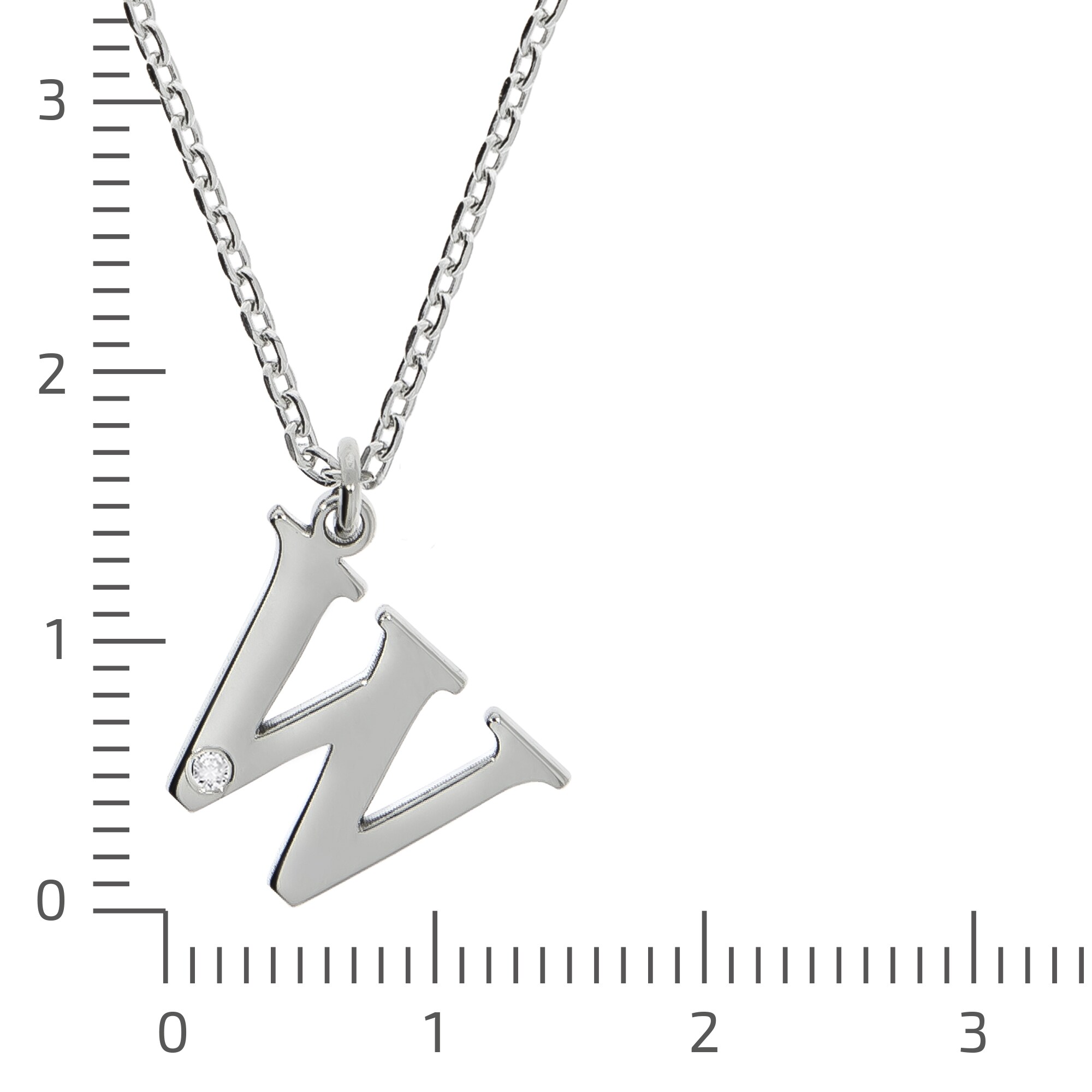 Diamonds by Ellen K. Halskette Silber 925 mit 1x Diamant 0,008ct. Buchstabe W