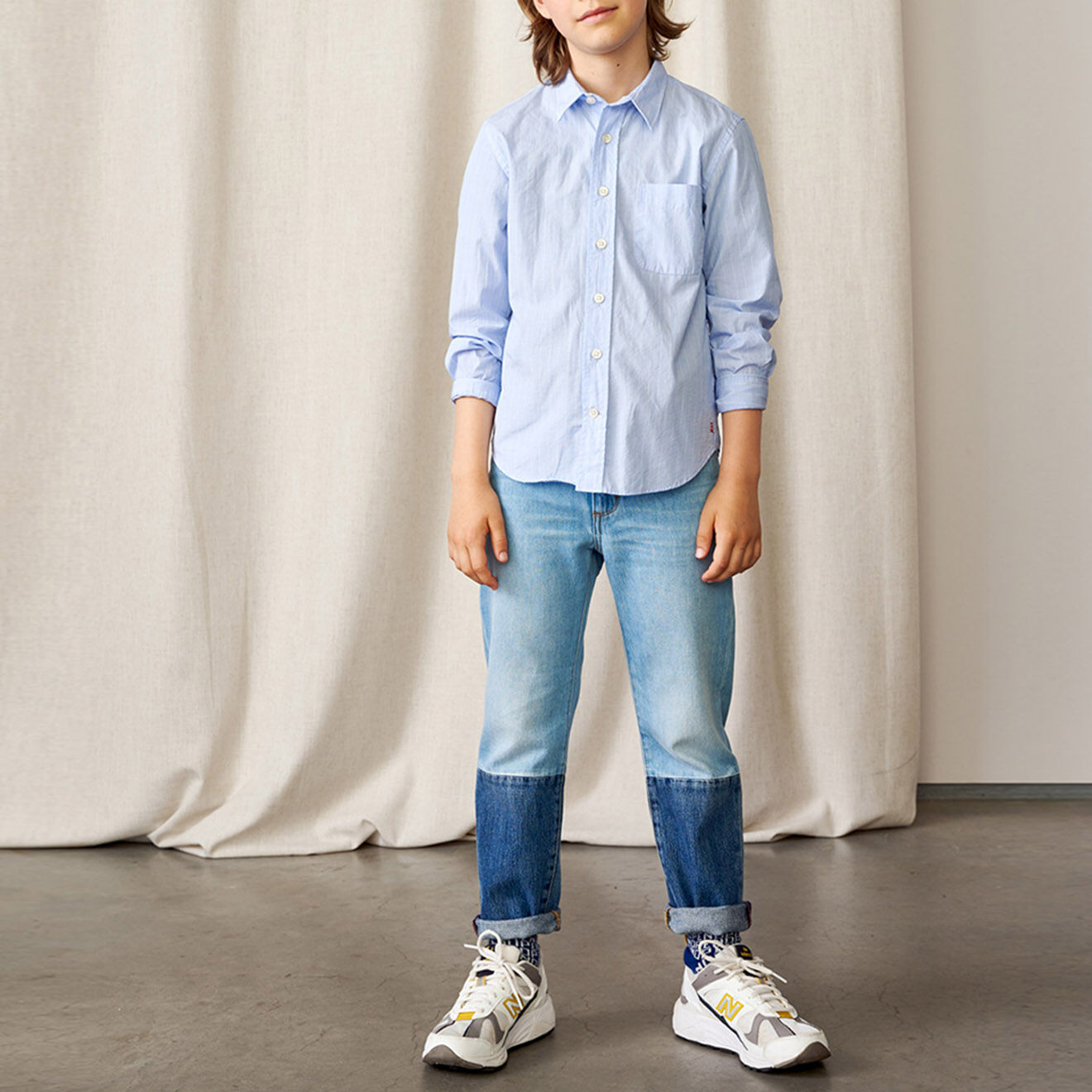 Bellerose Chemise 100% Coton biologique Ganix rayée bleu/blanc