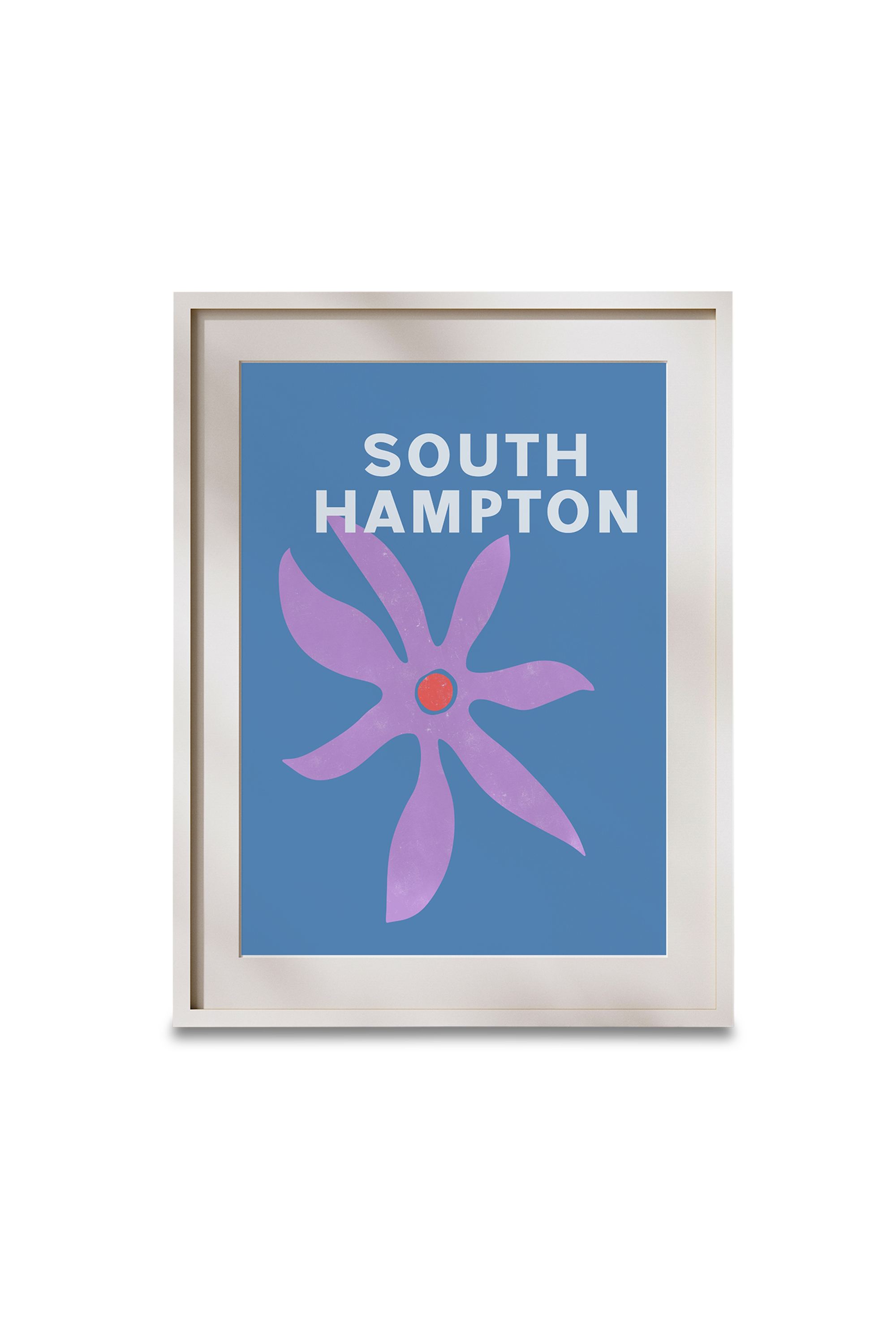 FLAMINGO CANDLES Affiche SOUTH HAMPTON VACAY A4 WALL PRINT Noir