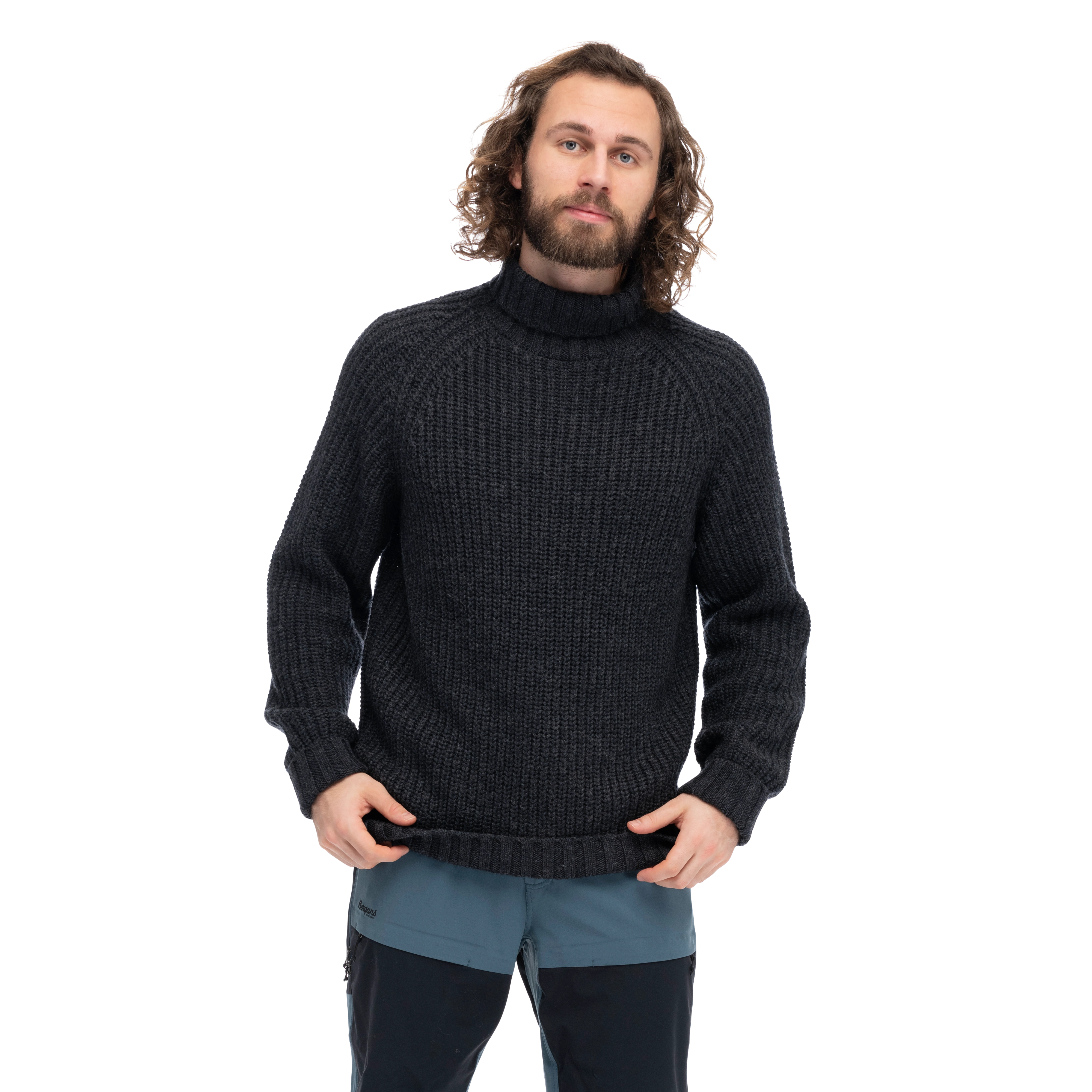 Nordmarka Merino High Neck Jumper Men Dark Shadow Grey