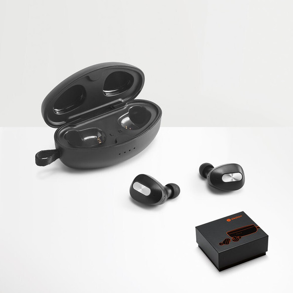 Ekston 97922 - Chargeur sans fil en zinc et ecouteurs sans fil en métal et ABS