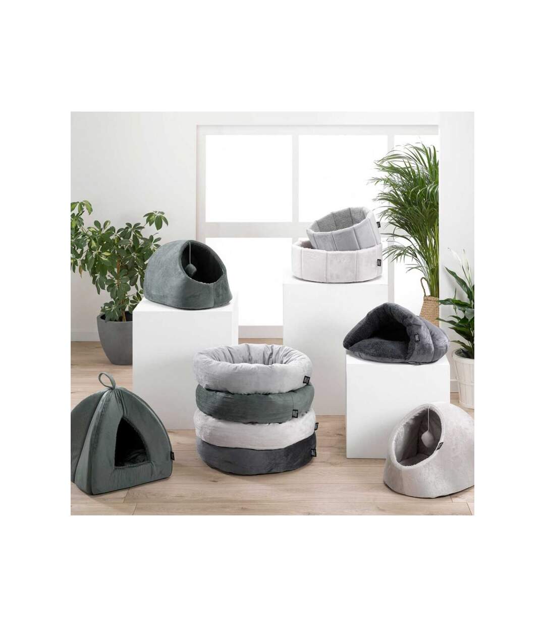 Paris Prix - Niche Avec Jouet Pour Chat sweet Cat 38cm Gris Clair