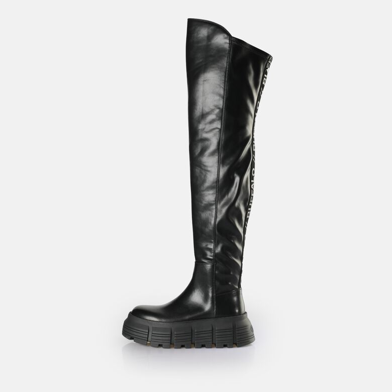 Ava Overknee Bottes vegan, noir