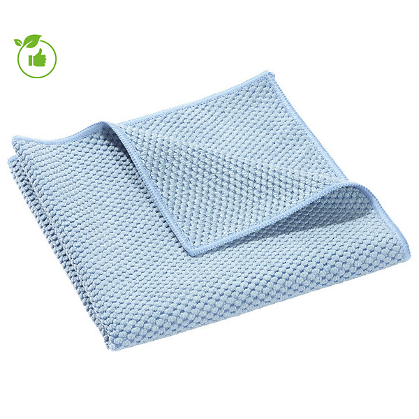 Lavettes microfibres recyclées bleues, lot de 5