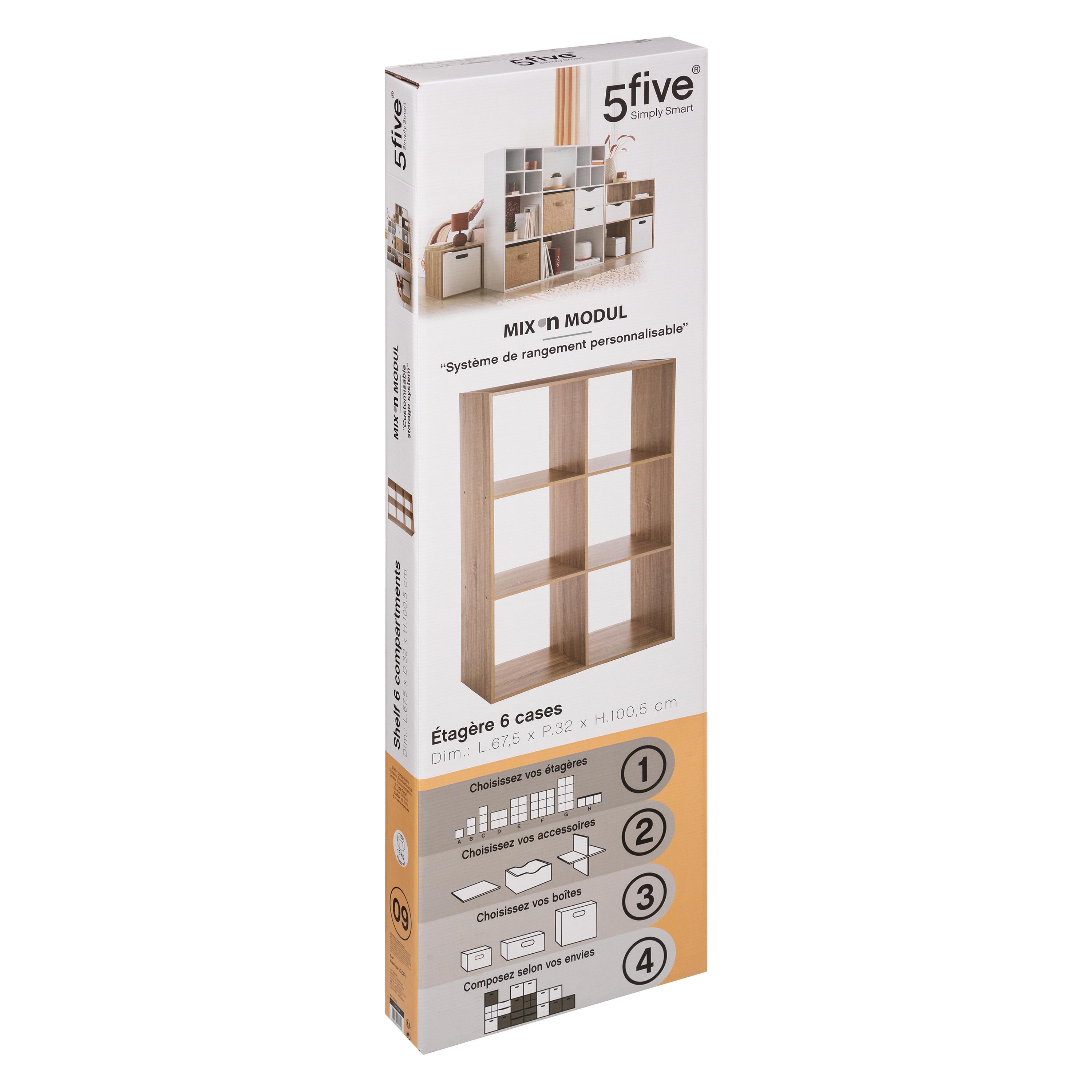 ETAGERE 6 CASES NATUREL MIX