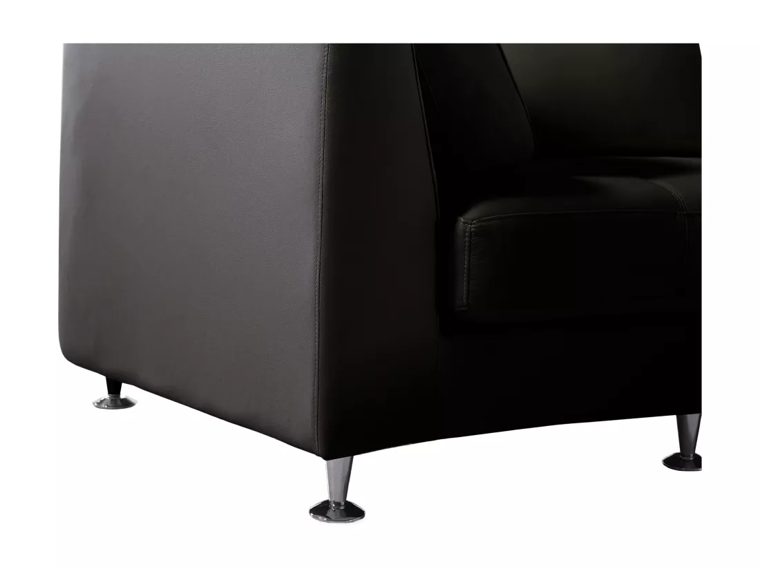 Canapé circulaire modulable en cuir vrai et PU noir ROTUNDE