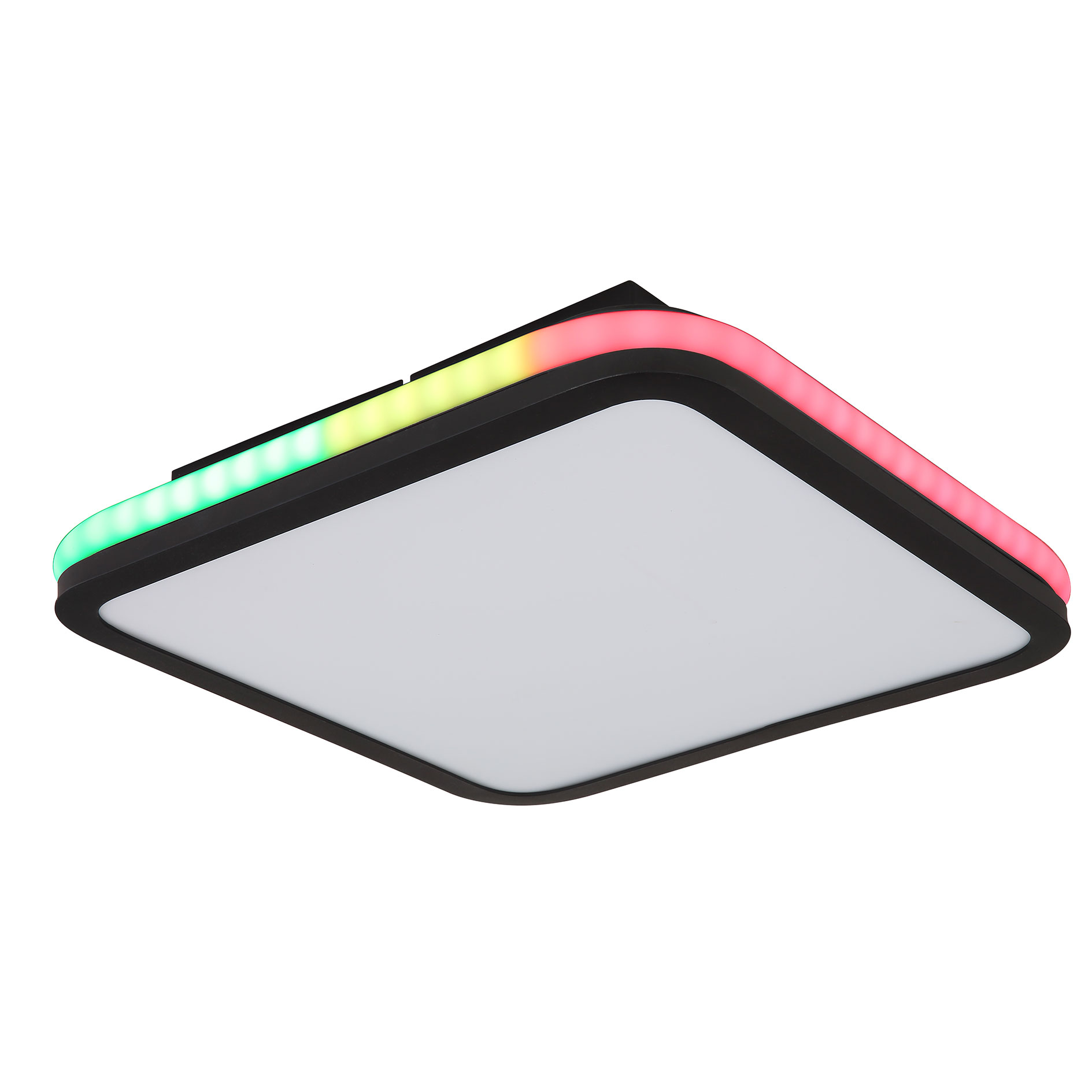LED-RGB-Deckenleuchte - schwarz matt - Regenbogeneffekt