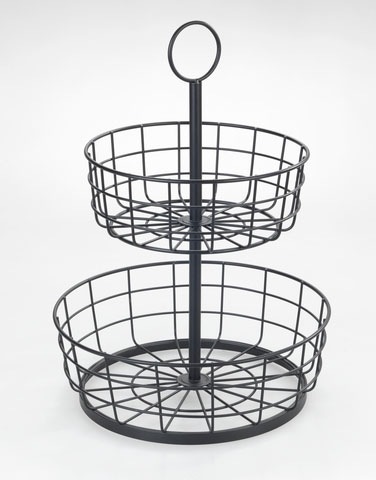 WENKO Etagere »Multi-Korb-EtagÃ¨re« moderne Gemüse- und Obstschale mit Griff, 2-stöckiger Obstkorb