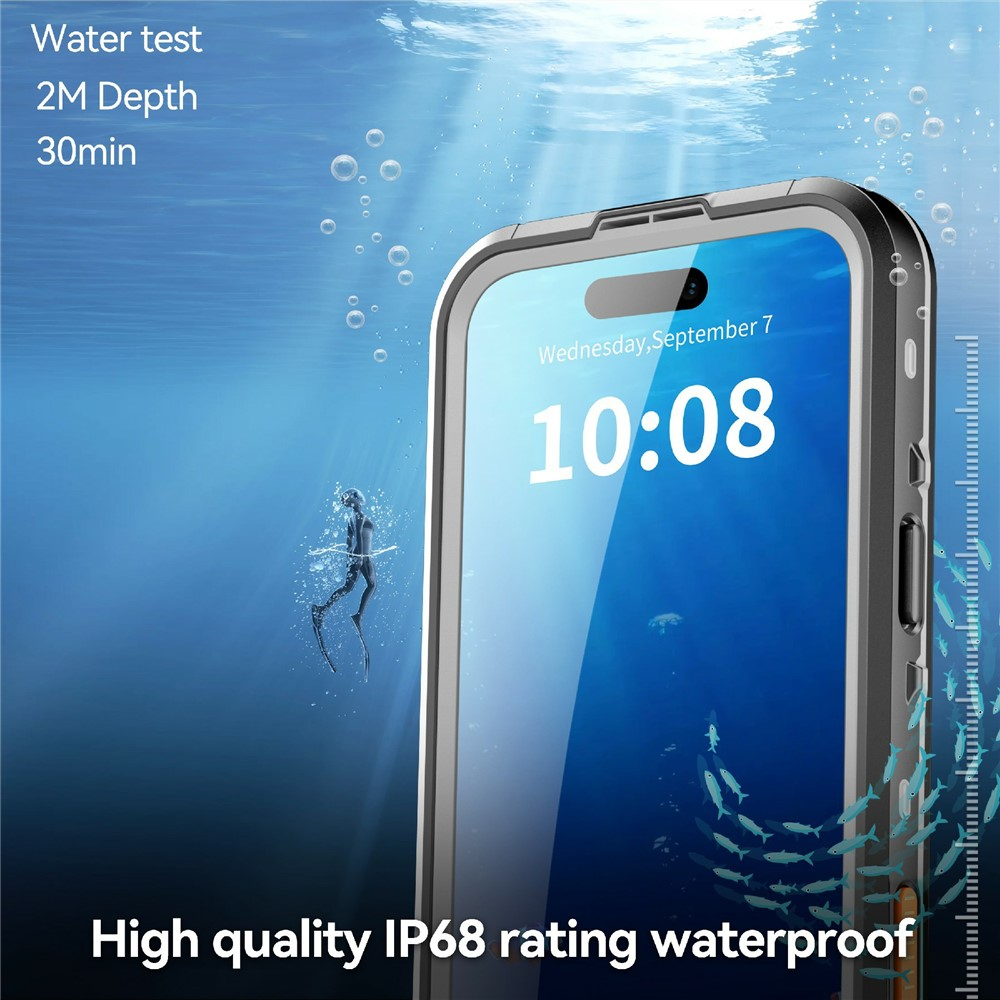 iPhone 17 Pro Max Wasserfeste MagSafe Outdoor Schutz Hülle (IP68) - Schwarz / Transparent