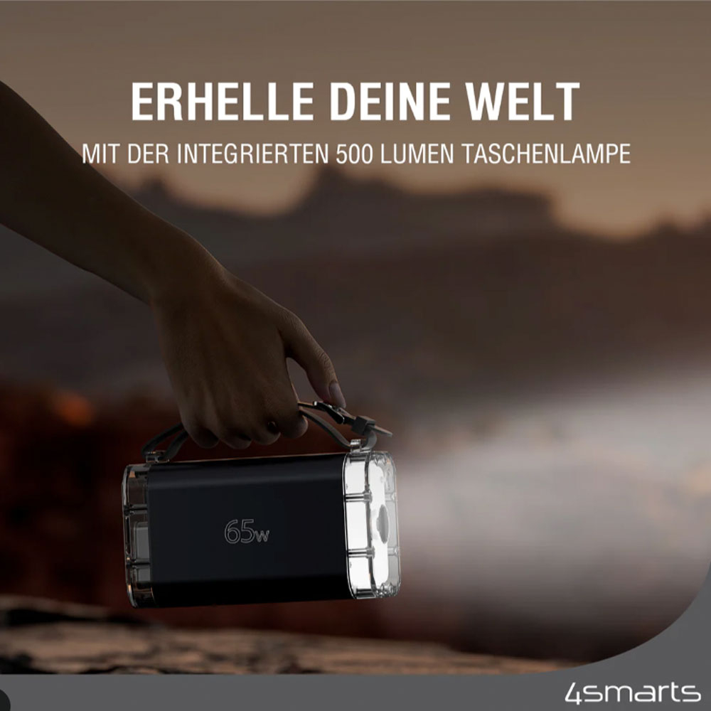 (65W) 26800mAh Lucid Air Dual USB C / USB A Powerbank Power Delivery Ladegerät Wasserdicht IP67 (540442) - Grau