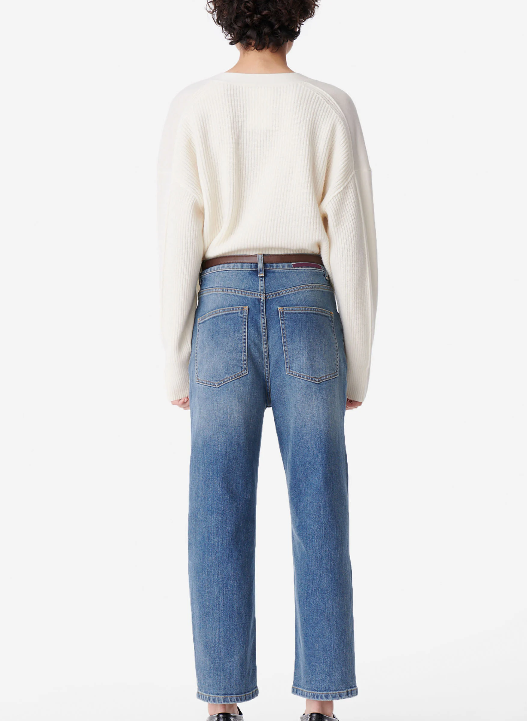 OG CROP - Jean cropped en coton stretch | Bleu