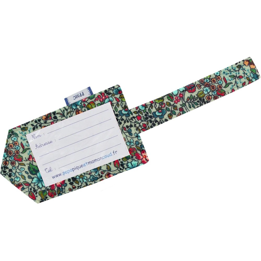 Etiquette Bagage Fleur Mentholé