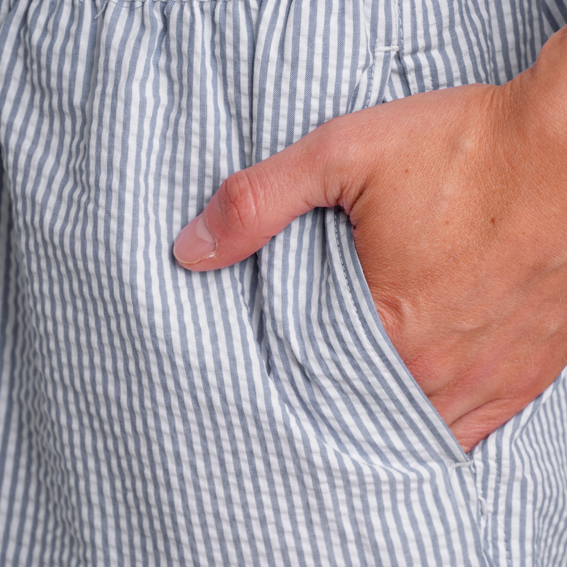 VanVaan Herren Badeshorts aus Seersucker-Gewebe blau