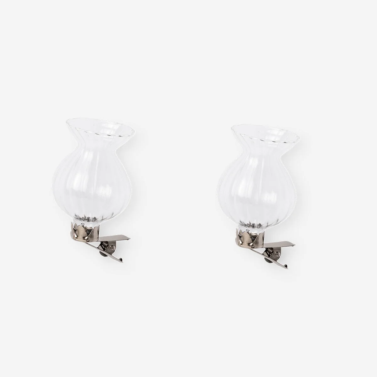 Glasdekorationer med clips til blomster - 2 stk