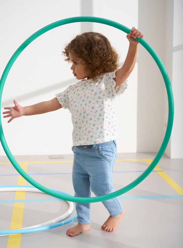 Jegging clair avec ceinture pour bébé fille