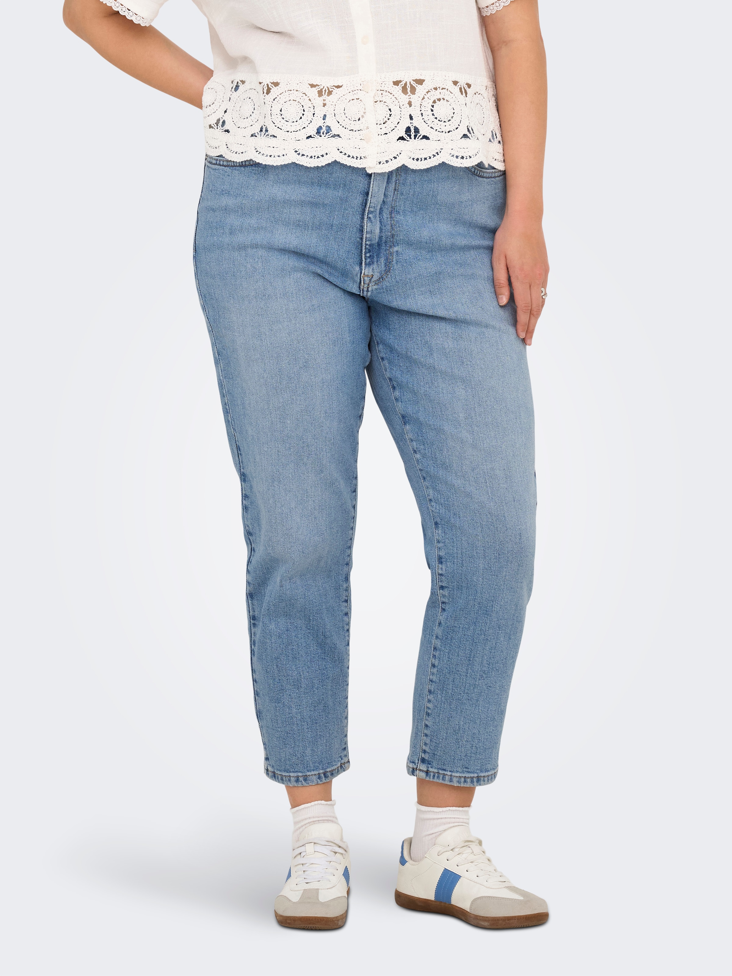 ONLY CARMAKOMA High-waist-Jeans »CAREMILY STRETCH HW STR ANK DNM CRO1 NOOS«