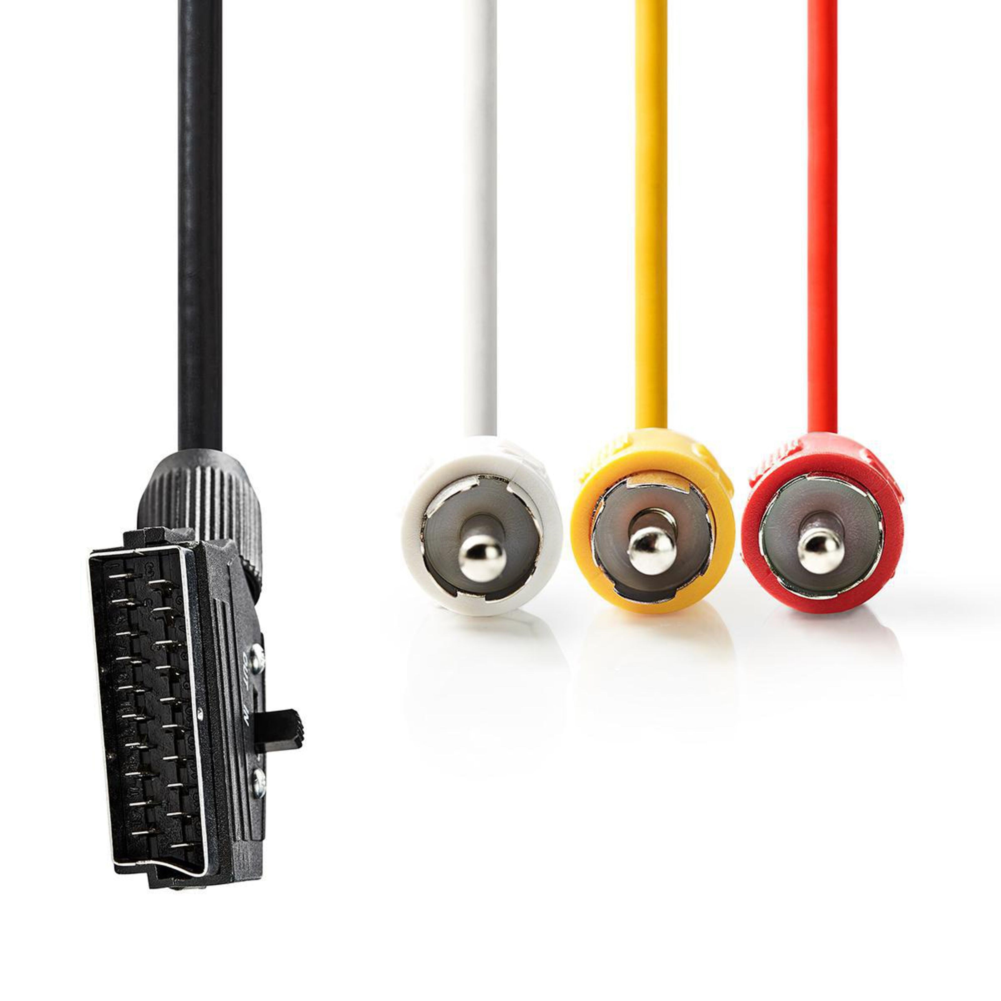 Nedis SCART-kabel – 3xRCA med switch
