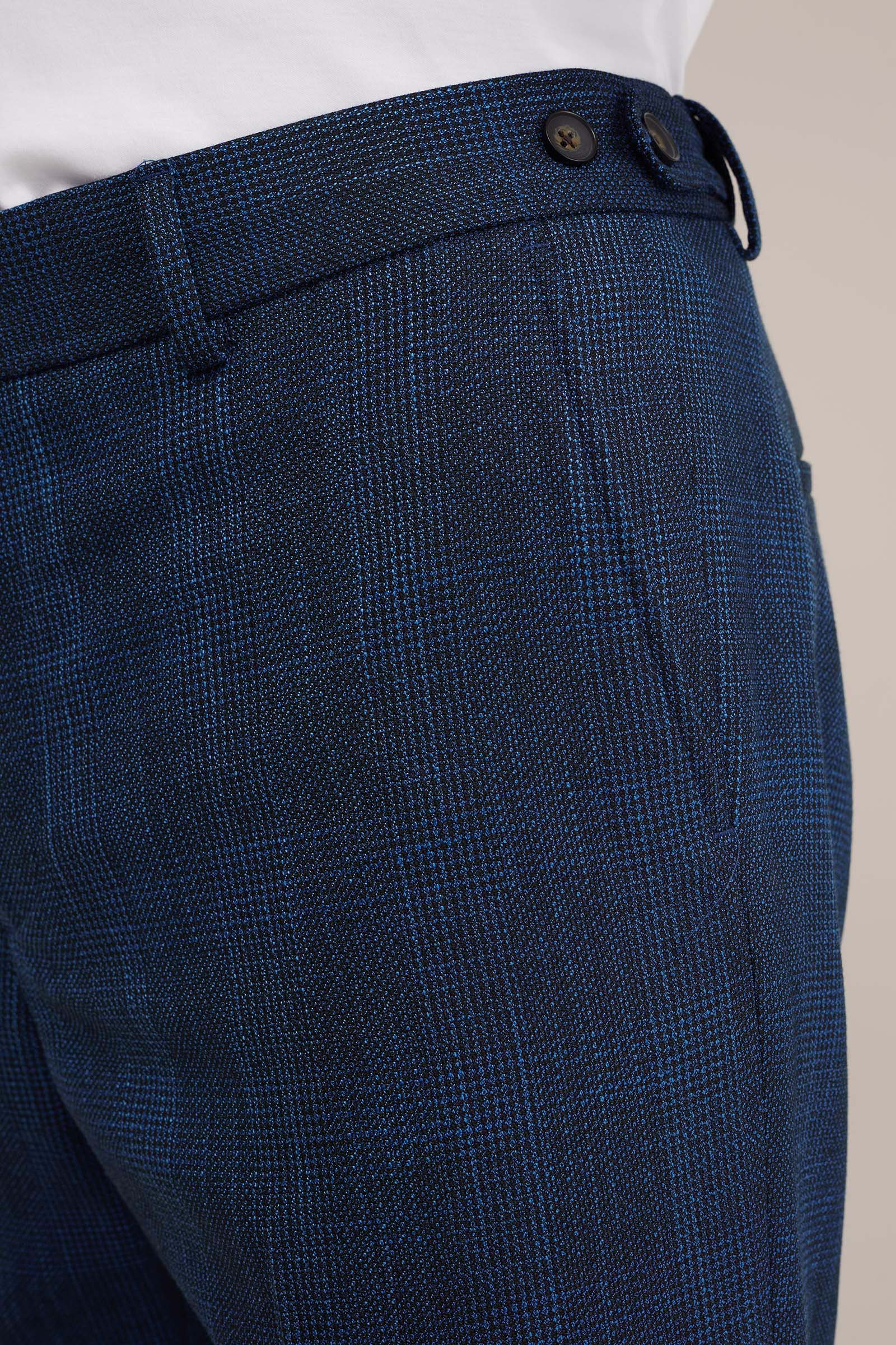 slim fit pantalon met dessin WE Fashion Donkerblauw