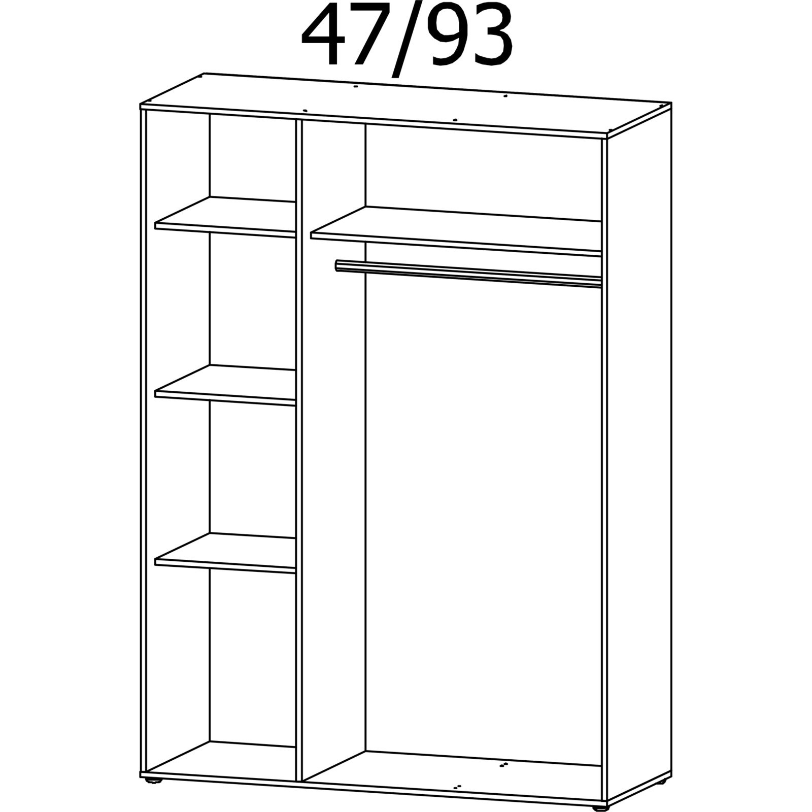Schrank Voyager Dekor 140 x 194 x 53 cm grau met. / Artisan