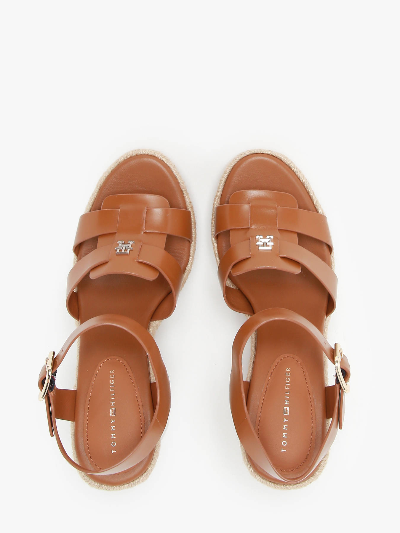 Sandales semelle compense en cuir TOMMY HILFIGER
