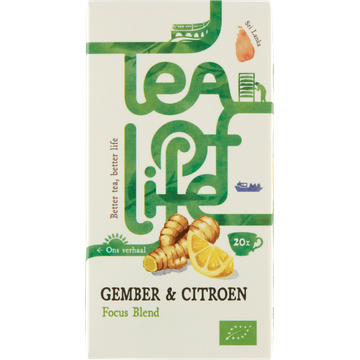 Tea of Life Gember & Citroen Focus Blend 20 Stuks 30 g