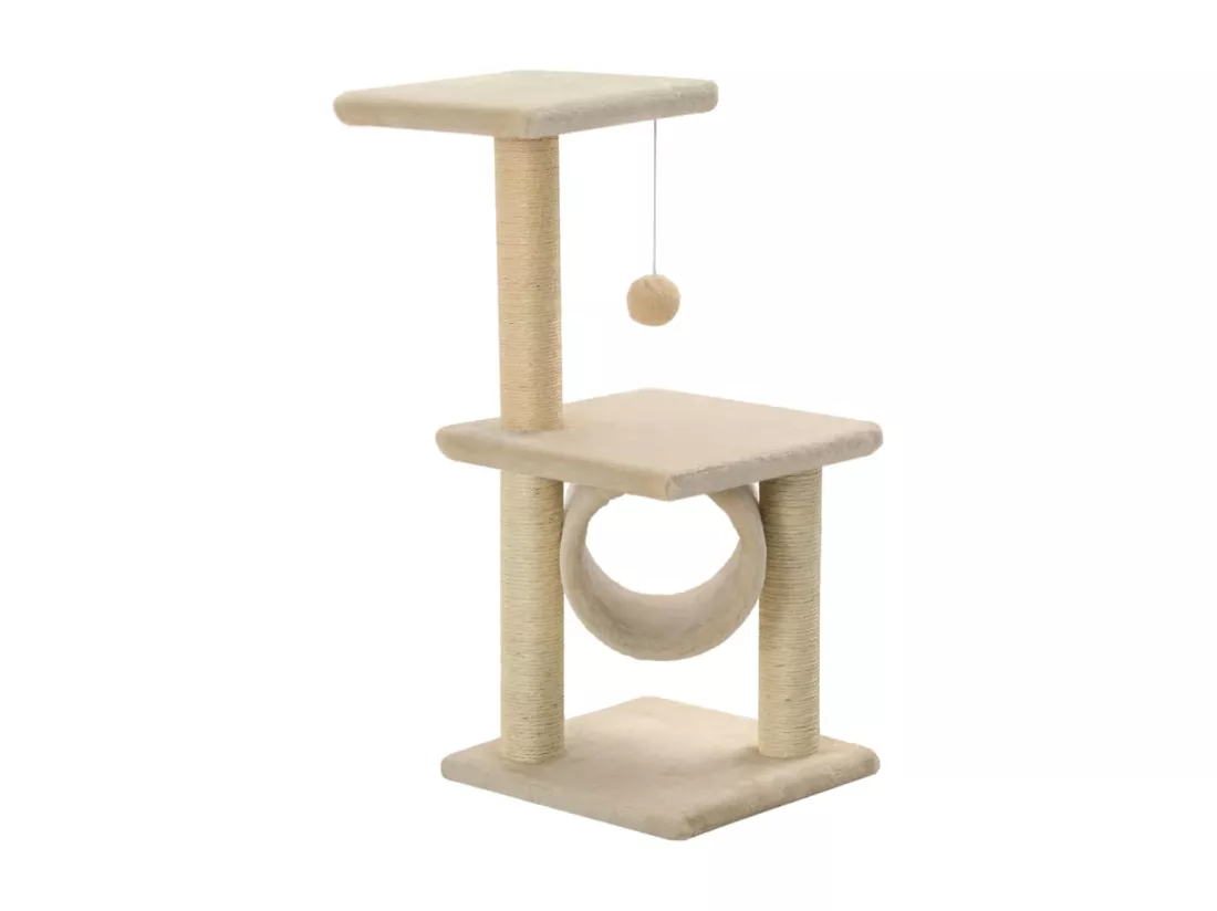Arbre à chat avec griffoirs en sisal 65 cm Beige