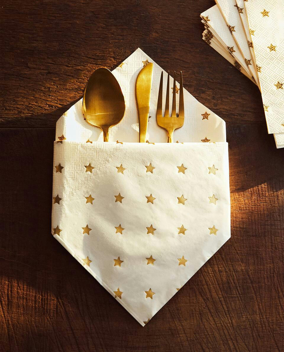 Guardanapos de papel com estampa de estrela de Natal (pacote com 20)