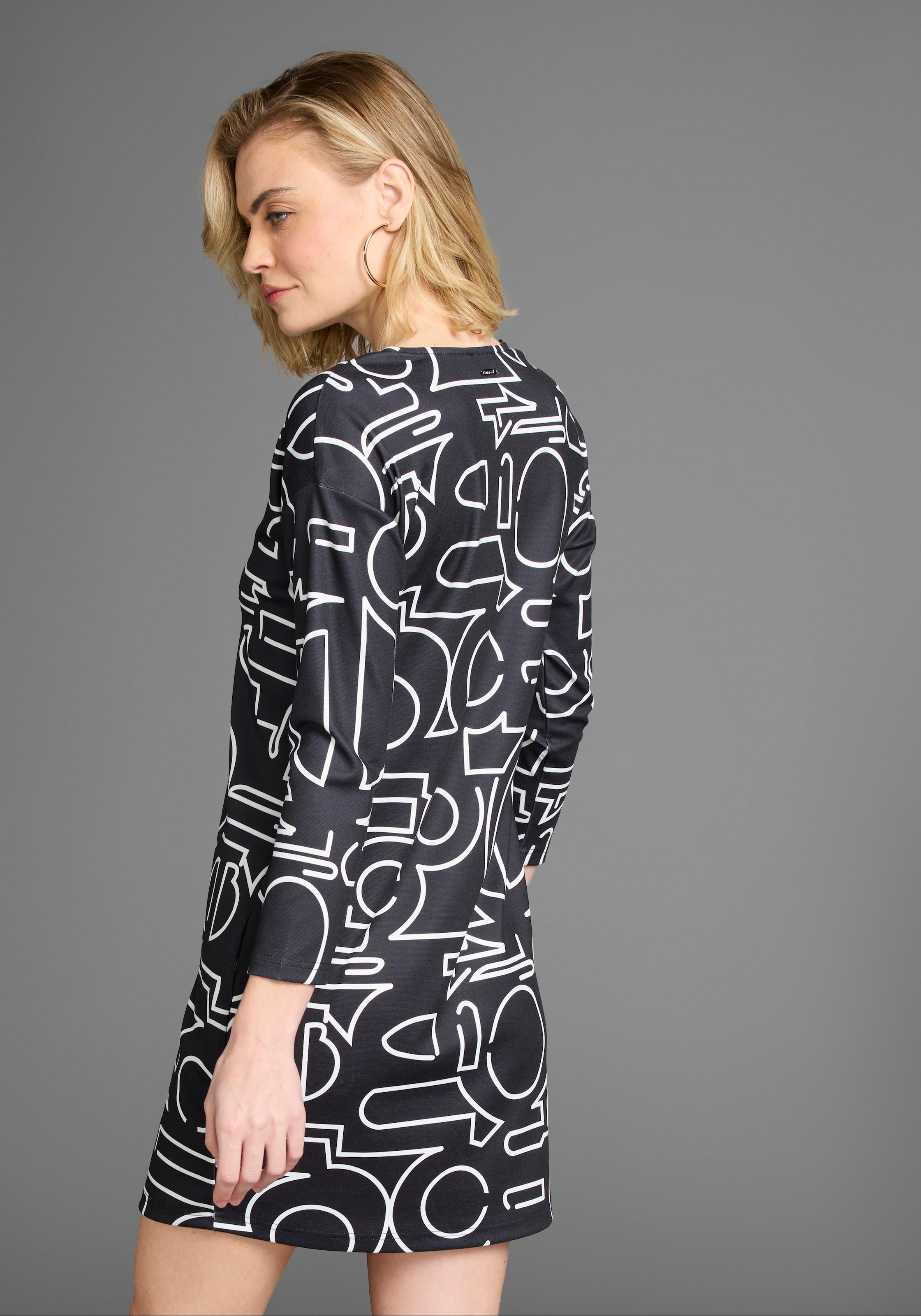 Laura Scott Shirtkleid Ohne Taschen mit modernem Allover-Print
