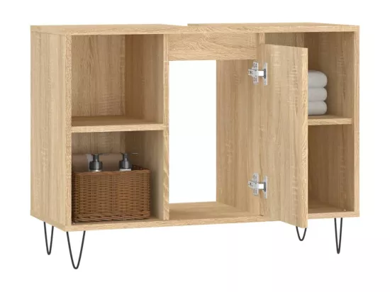Armoire salle de bain chêne sonoma 80x33x60cm bois d'ingénierie