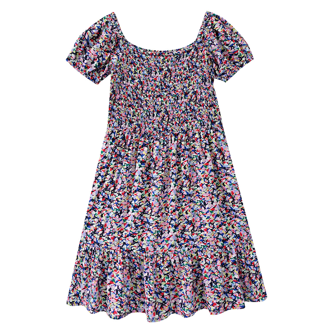 Beatwear Mädchen Kleid mit Blumen allover dunkelblau / bunt