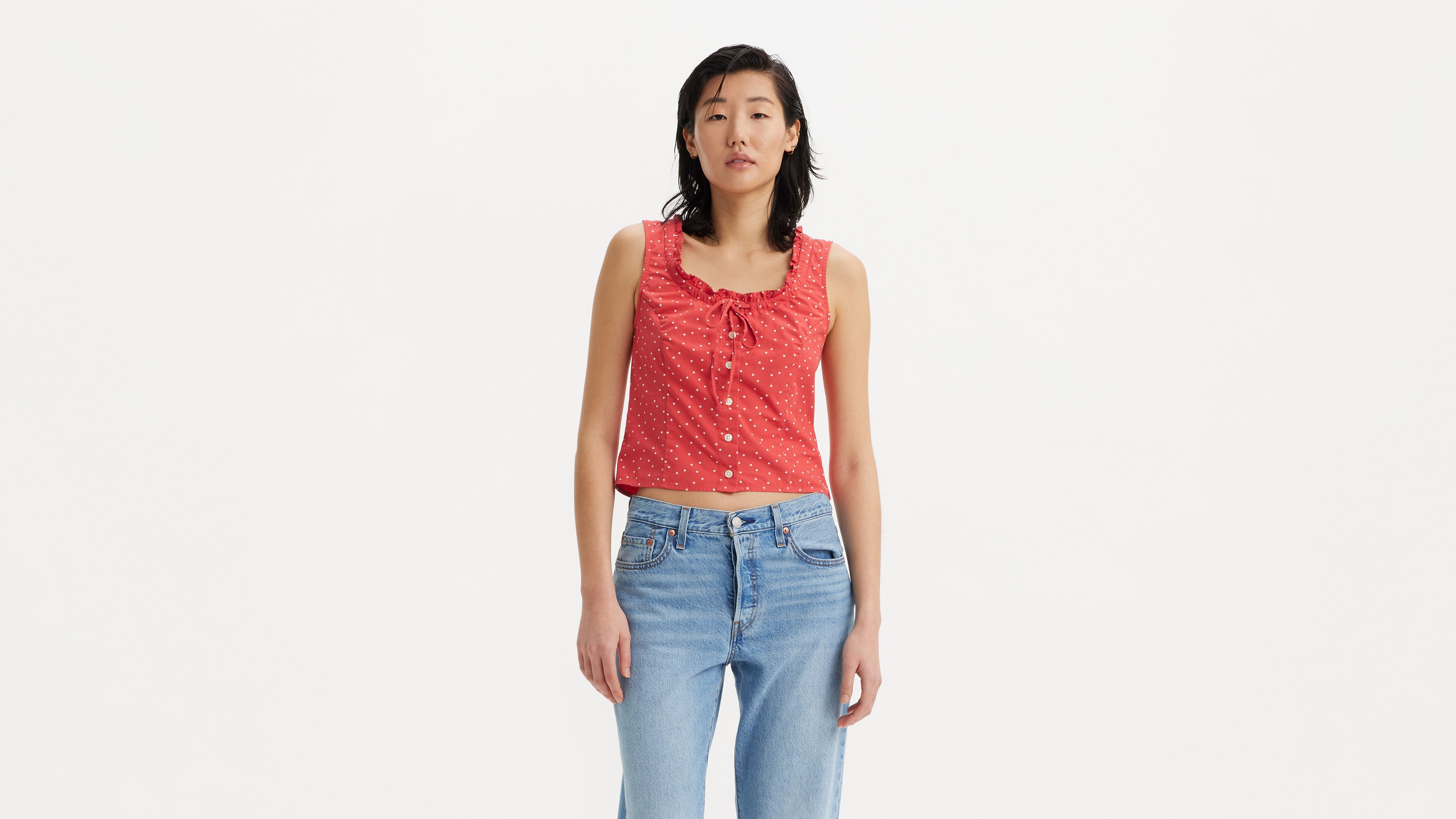 Débardeur Shane - Galia Dot Coral Red - Rouge