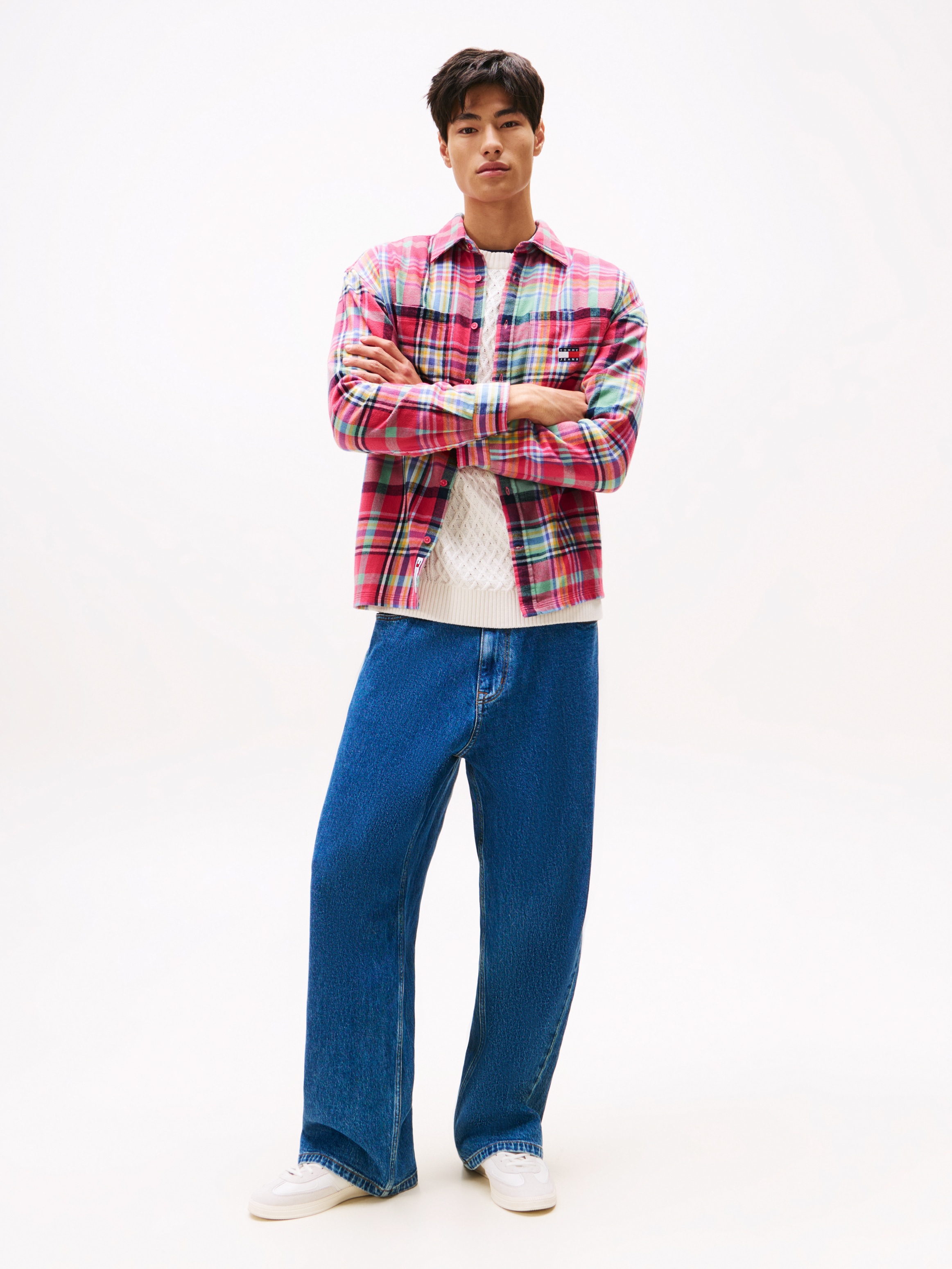 Tommy Jeans Hemdjacke »TJM UTILITY FLANNEL OVERSHIRT« Oversized Fit, Baumwolle